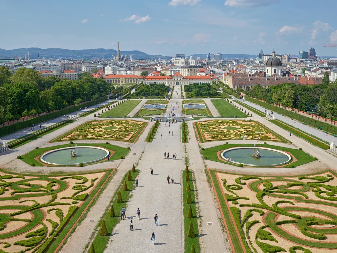 Barockes Gartenparterre des Schlosses Belvedere